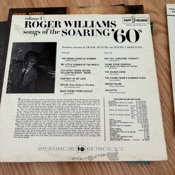 Vintage Record LP Bundle Lot Roger Williams My Fair Lady and Gigi Roger Williams - Picture 7 of 15